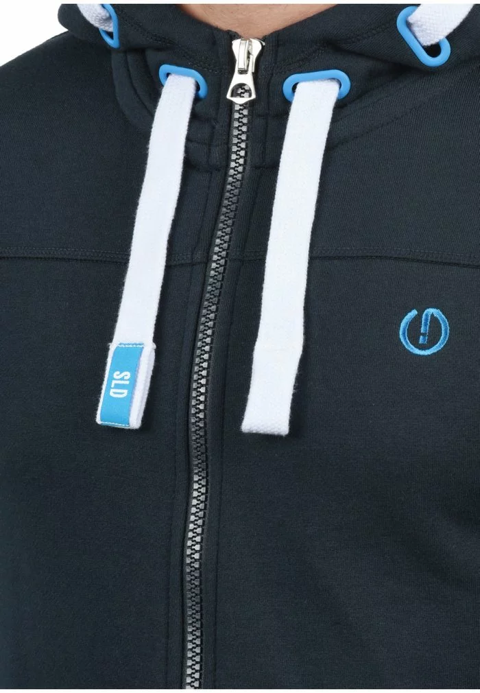 Solid SDBENJAMINZIP - Sweat à Capuche Zippé - Blue 3 Solid SDBENJAMINZIP - Sweat à Capuche Zippé - Blue – Image 3