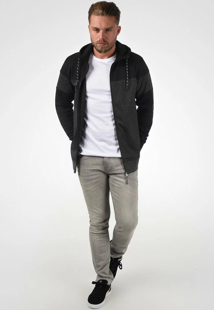 Solid SDBARIS - Sweat à Capuche Zippé - Black 2 Solid SDBARIS - Sweat à Capuche Zippé - Black – Image 2