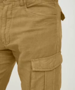 Solid SDPOVL CARGO LINEN - Short - Dull Gold -Élégance Boutique cb5e1f12b7b14d7e8a85eb8ee7766b24