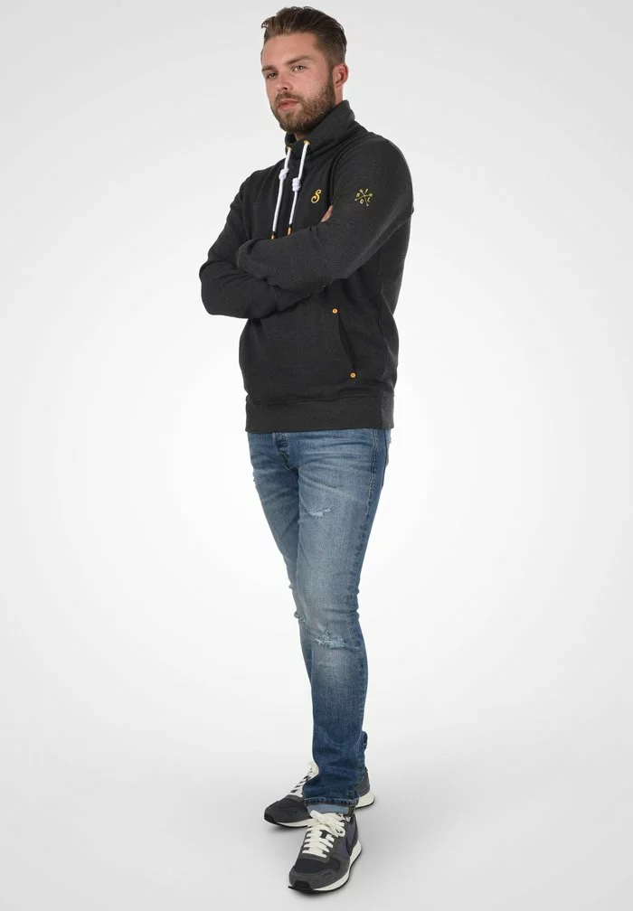 Solid SDKAAN - Sweatshirt - Dark Grey Melange 2 Solid SDKAAN - Sweatshirt - Dark Grey Melange – Image 2