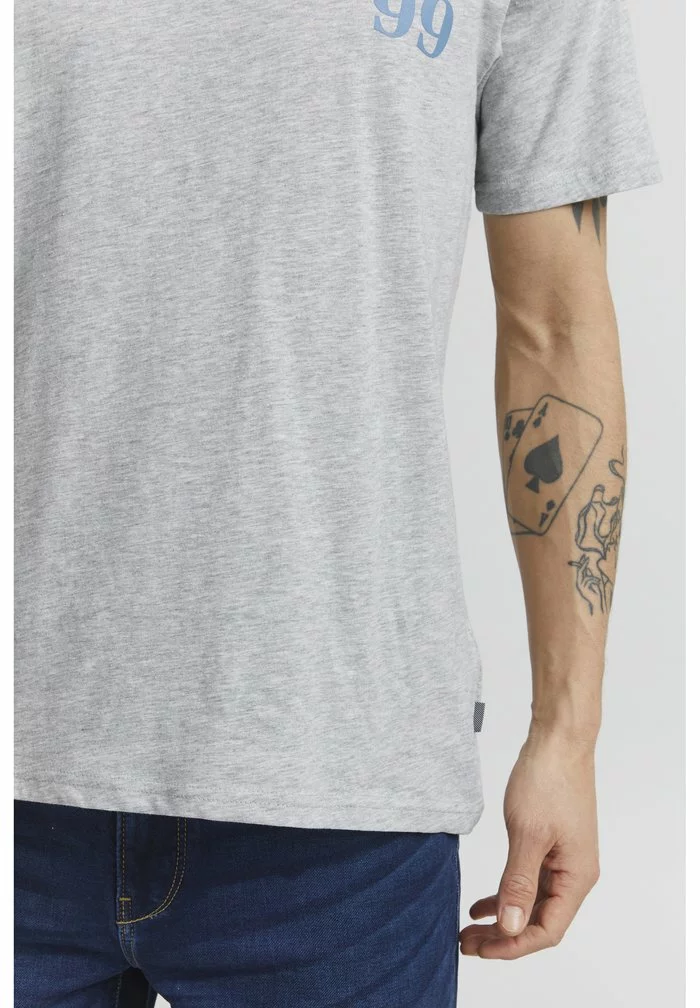 Solid ARCHIE - T-shirt Imprimé - Light Grey Melange 5 Solid ARCHIE - T-shirt Imprimé - Light Grey Melange – Image 5