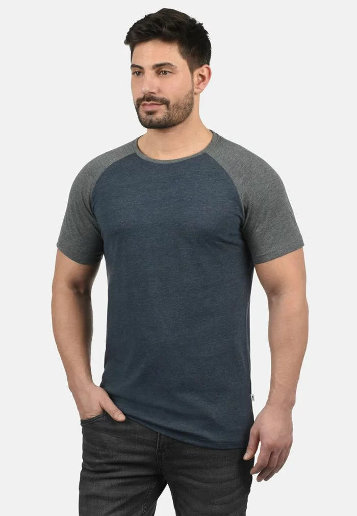 Solid SDBASTIAN - T-shirt Basique - Blue/grey 1 Solid SDBASTIAN - T-shirt Basique - Blue/grey