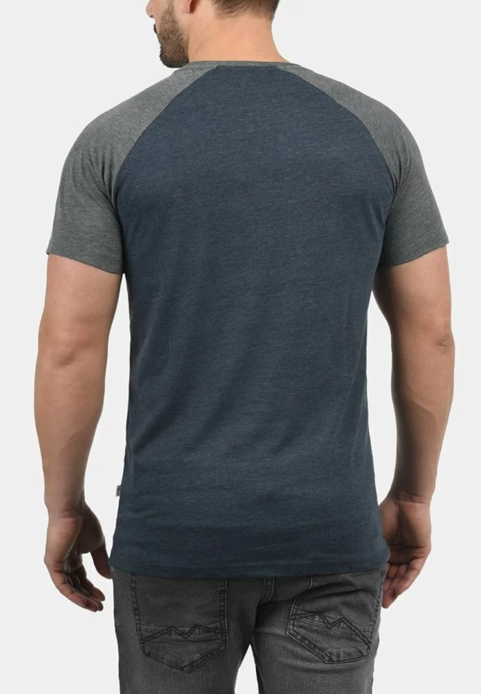 Solid SDBASTIAN - T-shirt Basique - Blue/grey 2 Solid SDBASTIAN - T-shirt Basique - Blue/grey – Image 2