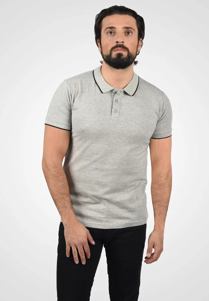 Solid SDSAVA - Polo - Light Grey Melange 1 Solid SDSAVA - Polo - Light Grey Melange