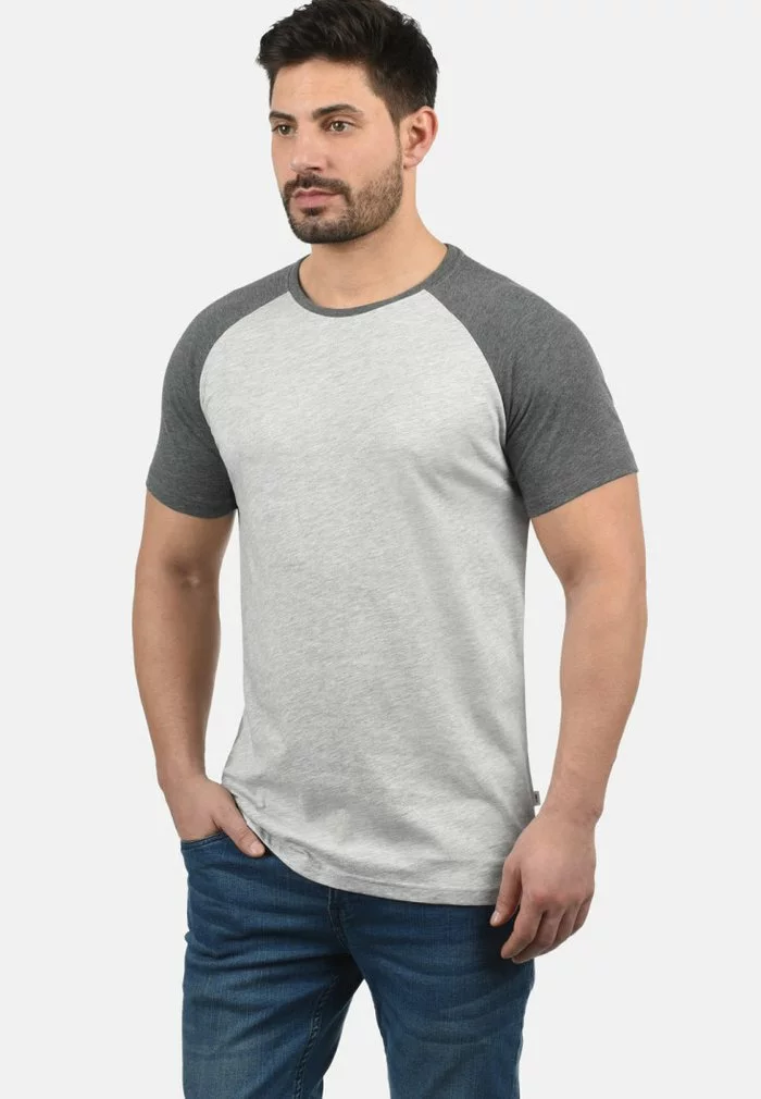 Solid SDBASTIAN - T-shirt Basique - Light Grey Melange 1 Solid SDBASTIAN - T-shirt Basique - Light Grey Melange