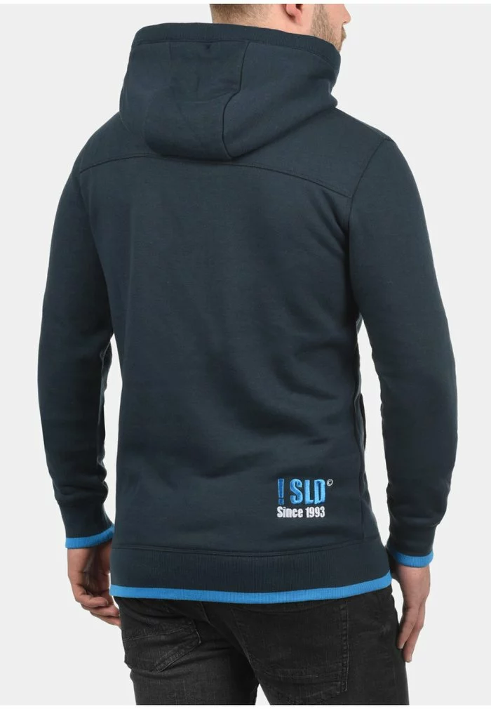 Solid SDBENJAMINZIP - Sweat à Capuche Zippé - Blue 2 Solid SDBENJAMINZIP - Sweat à Capuche Zippé - Blue – Image 2