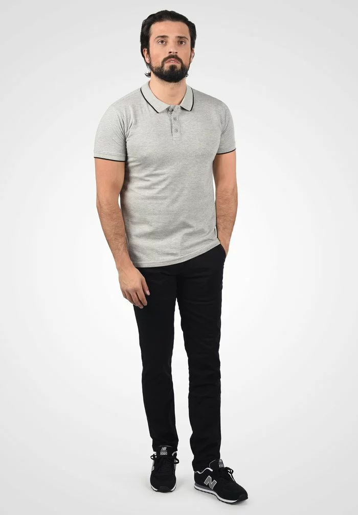 Solid SDSAVA - Polo - Light Grey Melange 2 Solid SDSAVA - Polo - Light Grey Melange – Image 2