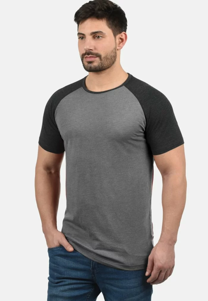 Solid SDBASTIAN - T-shirt Basique - Grey Melange 1 Solid SDBASTIAN - T-shirt Basique - Grey Melange