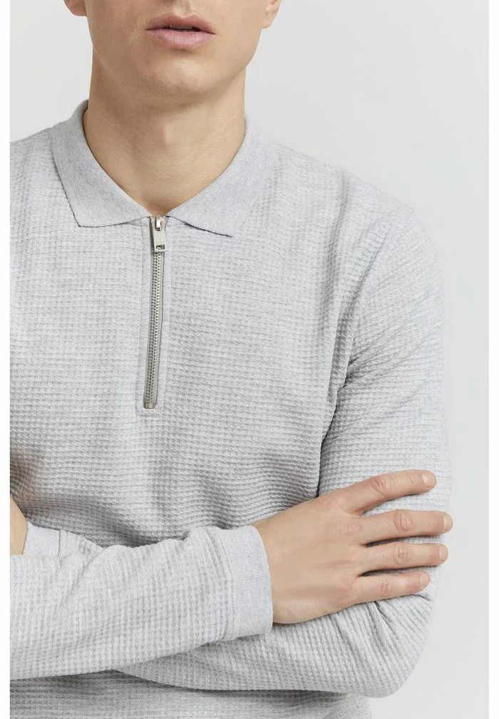 Solid SDBROGAN - Polo - Light Grey Melange 4 Solid SDBROGAN - Polo - Light Grey Melange – Image 4