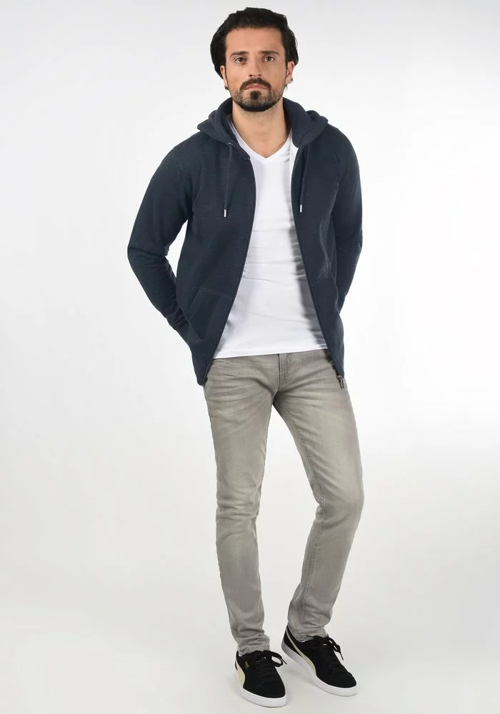 Solid SDBERTIZIP - Sweat à Capuche Zippé - Blue Melange 3 Solid SDBERTIZIP - Sweat à Capuche Zippé - Blue Melange – Image 3