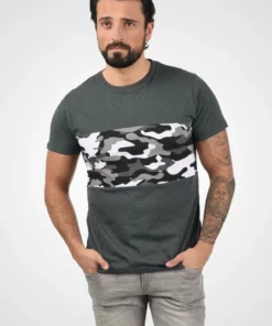 Solid SDCALLUX - T-shirt Imprimé - Dark Grey Melange